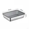 Crisper Retangular de Aço Inoxidável Placa Quadrada Prato de Jantar Bacia Quadrada com Tampa Grau Alimentício Caixa de Lanche para Feira Piquenique Caixa de Almoço Transfronteiriça