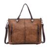 Bolsa de mujer al por mayor 2023 otoño e invierno nuevo bolso de hombro cruzado con doble bolsillo, bolso de mano, moda retro, cuero PU aceitoso, bolso de moda