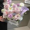 Caja de flores transparente de acrílico, caja de regalo cuadrada para flores, caja de regalo para ramo, caja de exhibición, regalo de flor eterna, caja vacía