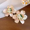Brincos Coloridos de Esmalte com Flor Europeus e Americanos Transfronteiriços, Brincos Boêmios Estilo Férias na Praia, Brincos Leves de Luxo de Alta Qualidade