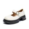 ZHR es un pequeño zapato de cuero Mary Jane informal 2024, nuevo temperamento retro Joker británico, zapatos de boca baja con suela gruesa