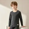 Ropa interior térmica de lana y seda para niños y niñas, Nueva camiseta base antibacteriana 7A para otoño e invierno, Ropa térmica calefactada sin costuras