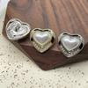 Botón metálico de perla con forma de corazón de melocotón Botón Xiaoxiang cosido a mano con incrustaciones de diamantes Traje Abrigo de lana Botón de moda