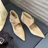 Sapatos femininos de bico fino e raso estilo francês 2026 primavera estilo coreano nicho salto fino Mary Janes temperamento versátil salto alto