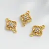Pingente Flor Oca Banhado a Ouro Cobre Acessórios para Joias DIY Acessórios para Joias Materiais para Pulseira com Contas Colar Atacado