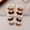 Pinza para el pelo de terciopelo con lazo para cachorro, pinza de pico de pato, clip lindo para el flequillo de niña, clip lateral, accesorios para el cabello, venta al por mayor