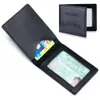 Clásico Retro para Hombre Bolso para Identificación Cuero Genuino Ultrafino Portátil Tarjetero Licencia de Conducir Licencia de Conducir Estuche de Cuero Tarjetero Dos en Uno