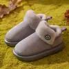 2025 Botas de Nieve de Caña Alta Pantuflas de Lana y Algodón para Hombres y Mujeres con Tacón para Otoño e Invierno Parejas de Interior y Exterior Antideslizantes Zapatos de Algodón con Tacón