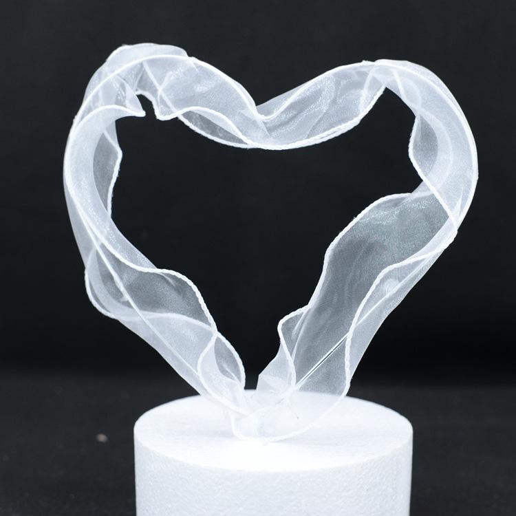 爱心白色丝带插件