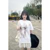 Liquidação de Marca da Moda de Início da Primavera Camiseta de Algodão de Manga Curta Feminina Camiseta Fresca Estampada de Meia Manga Top Roupas Estilo Hong Kong Marca da Moda Que Rejuvenesce