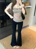 [Estoque Pronto em Nossa Própria Fábrica] Camiseta de Manga Curta com Estampa de Coração e Letras para Mulheres Verão Cintura Fina Top Hot Girl Tendência