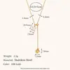 Colar Europeu e Americano Transfronteiriço Elegante de Temperamento Moda Luxo Leve em Formato Y Aço Inoxidável Banhado a Ouro 18K Colar de Flor com Zircônia para Mulheres