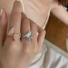 Anillo de plata esterlina 925 para mujer, moda personalidad, cola de pez, dedo índice, anillo ajustable, celebridad de internet, estilo frío, estilo japonés, moda de lujo ligero