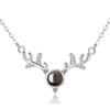 Collar de plata esterlina S925 para mujer, diseño de nicho que combina con todo, con un ciervo en tu clavícula, cadena ligera de lujo con proyección, colgante, joyería al por mayor