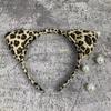 Orelhas de estampa de leopardo headband orelhas de gato bonito Halloween cosplay fantasia acessórios adulto decoração de festa suprimentos