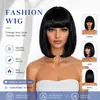 Pelucas de Estilo Europeo y Americano, Bob Recto con Flequillo, Cabello Corto Recto Estilo Estudiante, Estilo Bobo, Set de Pelucas Coloridas de Anime para Halloween