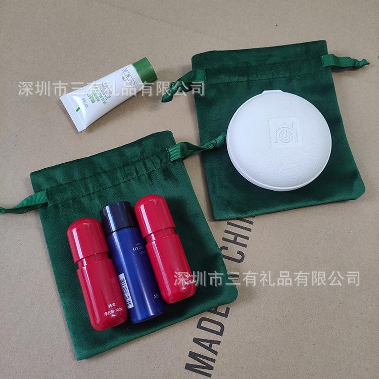墨绿色丽丝绒束口袋