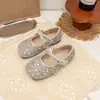 Zapatos de Princesa con Pedrería para Niñas para Primavera y Otoño, Zapatos de Cuero con Lazo para Niñas Pequeñas, Zapatos de Baile para Actuaciones, Zapatos de Suela Suave para Niños Mayores