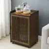 Mesa de Té Móvil Mesa de Té Gabinete Lateral Mesa Lateral de Sofá Mesa de Café Pequeña Mesa Pequeña Madera Maciza Sala de Estar Estante para Hervir Agua Gabinete de Agua para Té