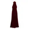 Comércio Exterior Atacado Outono Novo Estilo Europeu e Americano Gola Halter Textura de Cetim de Seda Costas Nuas Vestido 8739331