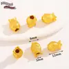Chapado en Cobre con Oro Real Estilo Chino Oro Antiguo Gota de Aceite Aleación Espaciadores Huecos Cuentas Sueltas Accesorios para Pulseras DIY Materiales