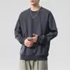 Sudadera de Color Sólido con Cuello Redondo para Hombre, Nueva de Otoño 2026 Estilo Americano Moderna Holgada Casual Manga Larga Top para Hombre Venta al por Mayor