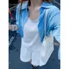 Camiseta sin mangas de cuello en U minimalista estilo coreano para mujer, Ropa de exterior de verano, Oculta los senos laterales, Algodón Copo de nieve, Diseño de tirantes finos