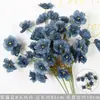 Flores artificiales Azul Niebla Salón de Bodas Flores de Seda Arreglo Floral de Boda Peonía Azul Rosa Abanico de Niebla Palma