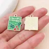 30 accesorios para joyería DIY: Árbol de Navidad de dibujos animados estilo gota de aceite, muñeco de nieve, Papá Noel y campanas como colgantes de regalo hechos de aleación de zinc