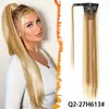 Peluca de Cola de Caballo Larga Recta Estilo Europeo y Americano con Velcro, Cola de Caballo Trenzada de Cabello Largo Recto Sintético Wrap-Around Venta al por Mayor
