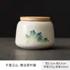 Bote de cerámica de alta gama Fengling para té con tapa de bambú, sellado y a prueba de humedad, bote decorativo para el hogar estilo chino para almacenar té del juego de té kung fu