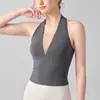Top de tirantes para yoga para mujer, cuello en V de malla, adecuado para correr, deportes, Pilates y entrenamientos de fitness