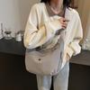 Bolsa Transversal Simples Feminina Estilo Japonês Grande Capacidade Cor Sólida Versátil Bolsa Dumpling Leve Para Trabalho Estudante Aula Bolsa de Ombro