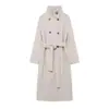 Comercio Exterior Transfronterizo Ropa de Mujer Estilo Europeo y Americano Za Aliexpress Venta Caliente Otoño Abrigo de Lana con Botones de Doble Botonadura