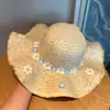 Sombrero de Paja para Mujer 2026 Nuevo Estilo de Verano Sombrero de Paja Calado para Salidas, Sombrero de Protección Solar, Sombrero de Sol de Borde Ancho para Playa y Costa