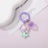 Nuevo llavero colgante de cuentas de flores transparentes de colores estilo ins, hebilla de resorte DIY, accesorio para bolso hecho a mano, venta al por mayor