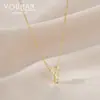 Chapado en oro real circonita cadena para clavícula de temperamento diseño de nicho femenino collar con letra Y collar de personalidad Joker venta al por mayor