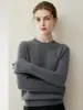 Suéter de cachemira para mujer, cuello redondo, otoño e invierno, jersey de cachemira, camisa base de punto de ochos, blanco roto