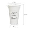 Cubo de Hierro Vintage Cubo de Lata Floristería Cubo para Flores Secas Cubo de Flores Maceta Decorativa Jarrón Hierro Forjado Arreglo Floral Tubo Ranurado de Bambú