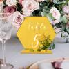 BT306 tarjeta de mesa acrílica hexagonal en blanco transfronteriza número de mesa de boda tarjeta de mesa DIY tarjeta de asiento personalizada
