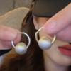 2025 Nuevos Pendientes Populares de Plata Pendientes de Aro Liso para Mujer Lujo Niche Accesible de Alta Gama Pendientes de Aro Grandes Elegantes