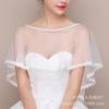 Chal de Hilo para Novia de Verano Boda Malla Sin Mangas Talla Grande Jersey Encaje Negro Rojo Estilo Europeo