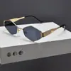 2026 Nuevo Estilo Moderno Retro Forma de Diamante Gafas de Sol de Alta Gama Europeas y Americanas, Gafas de Sol con Protección Solar, Gafas de Sol Metálicas Estilo Callejero