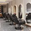 Silla de Salón Reclinable con Altura Ajustable para Cortes de Cabello, Giratoria y Adecuada para Teñido de Cabello, Hecha de Acero Inoxidable