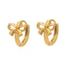 Pendientes de Aro Lisos de Acero Inoxidable con Lazo Pendientes de Oro de 18 Quilates para Mujer Moda Transfronteriza Europea y Americana Accesorios de Pendientes Versátiles de Lujo Ligero