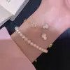 Pulsera de calabaza con baño de oro real de 14k, circonita y nácar, nuevo diseño de nicho estilo chino, accesorio de mano moderno y versátil