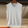 Primavera e outono colete masculino V-neck suéter sem mangas pullover plus size all-match sweater bottoming vest workwear