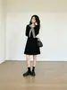 Vestido Negro Plisado Francés para Mujer Estilo Nuevo 2026 Adelgazante Elegante Rejuvenecedor Petite Estilo Hepburn Vestido Negro Pequeño