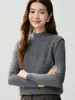 Suéter de cachemir de cuello en V de estilo simple para mujer, chaleco de punto grueso de siete hilos, camiseta sin mangas versátil para capas, suéter de punto