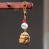 Bolsa de Dinheiro Urso Morango Esculpido em Sândalo Jacarandá Sândalo Verde Sapo Dourado Garra de Caranguejo Chaveiro Pingente para Corrente de Celular